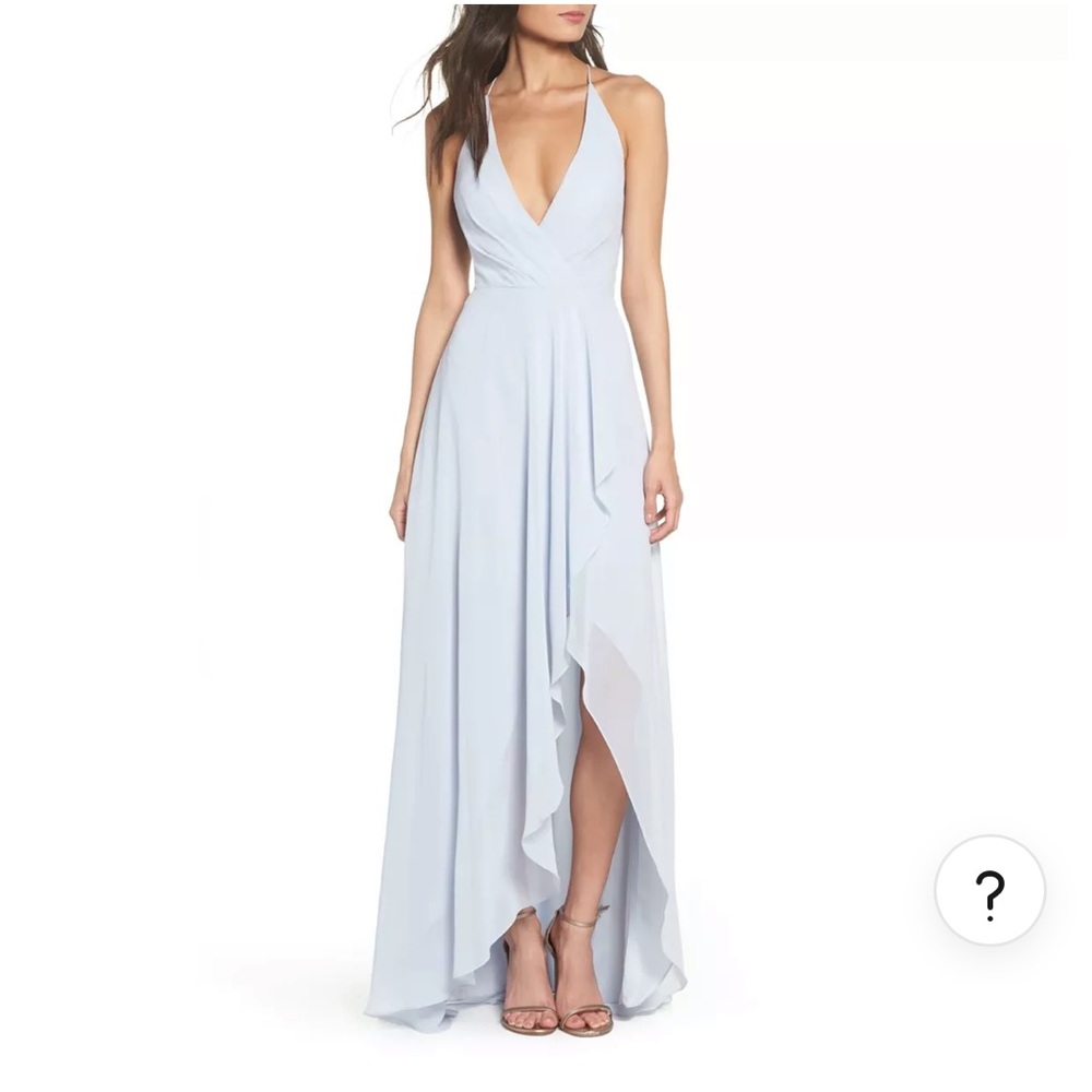 Jenny Yoo Farrah Halter Dress in light blue